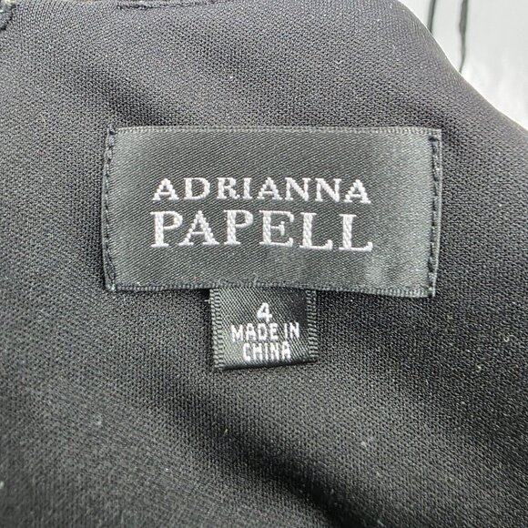 Adrianna Papell Womens Black Pleated Sheath Dress Size 4 - Picture 3 of 13
